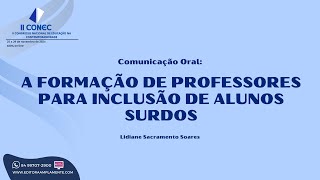 II CONEC 2024  A formação de professores para a inclusão de alunos surdos [upl. by Luwana]