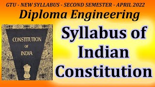 Indian Constitution Syllabus  GTU Second Sem New Syllabus  4300016 [upl. by Marice16]