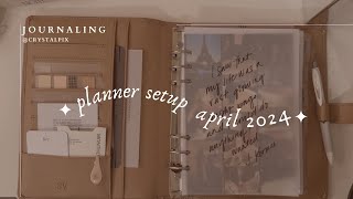 a5 planner setup April 2024 📅🖊️ [upl. by Naashom]