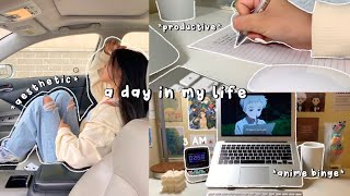 DAILY VLOG  busy day in my life as a college student  workresearch tips cooking amp binging anime🌿 [upl. by Rabjohn]