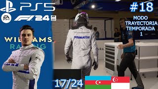 ”REUNIÓN SECRETAMALA RACHA¡¡ ”F1 24 Modo Trayectoria con WilliamsGP AZERBAIYAN Y SINGAPURT1 18 [upl. by Bbor781]