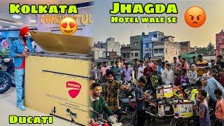 Finally Kolkata Pahuche 😍 or Hotel wale se Tagda Jhagda 😡 DUCATI ki Unboxing se Pehle ❤️ [upl. by Ahsataj]