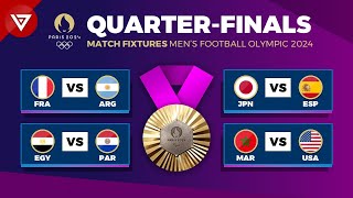 🟣 Quarter Finals Fixtures OLYMPIC PARIS 2024 MENS FOOTBALL  Match Schedule QuarterFinals [upl. by Anais]