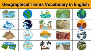 Geographical Vocabulary in English  Happy Learning Geography  Geographical Words and Meanings [upl. by Odnalra]