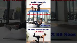 Curl up Knee LiftsV Sit with ExtensionsAll Four Hamstring Curls beginnerworkout motivation [upl. by Domenico]