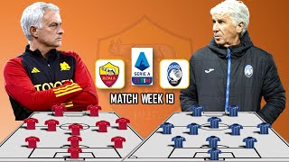 AS ROMA VS ATALANTA  MOURINHO VS GASPERINI POTENTIAL STARTING LINEUP SERIE A 2024 MATCH WEEK 19 [upl. by Arlynne701]