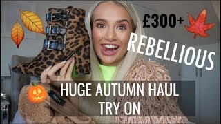 £300 REBELLIOUS FASHION HAUL  AUTUMNWINTER TRY ON [upl. by Noivax]