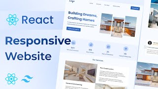 Build a Responsive Website Using React JS amp Tailwind CSS  Beginner React JS Project [upl. by Airun749]