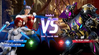 Marvel vs Capcom Infinite  Morrigan Darkstalkers amp Black Widow vs Ultron Sigma Boss Hard AI MvC [upl. by Tiffani401]