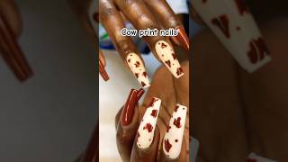 Cow print nail design naildesign nails nailsart shortsvideo shorts2024 shortsviral [upl. by Maje]