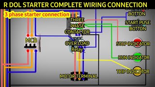 dol starter control wiring practical  rdol starter connection  dol 3 phase starter wiring diagram [upl. by Sitarski444]