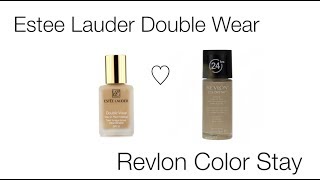 Estee Lauder Double Wear VS Revlon Colorstay WEAR amp COMPARE [upl. by Akirdna]