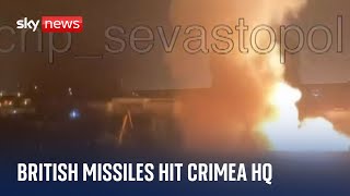 Ukraine war British missiles used in attack on Black Sea fleet in Crimea [upl. by Victorine]