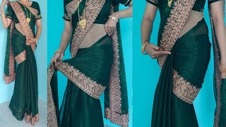 Bollywood style saree draping tutorial  step by step new style saree draping perfectly [upl. by Ynafets]