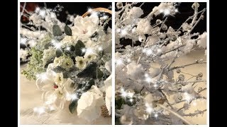 DIY HOW TO FLOCK CHRISTMAS TREE FLORALS amp GLAM ICY BRANCHES [upl. by Ivens879]