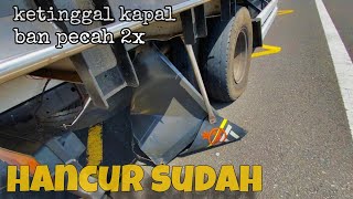 di hajar muatan 11ton ban pecah 2x sampek kena slebor hingga hancur [upl. by Ilocin]