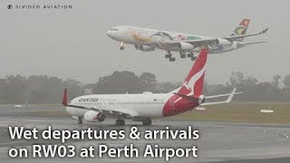 Wet Departures and Arrivals at Perth Airport [upl. by Cykana288]