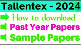 Tallentex 202425 sample paper and syllabus l how to download sample paper and syllabus of tallentex [upl. by Ecnarolf722]