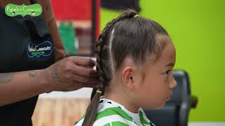 Christmas Tree Braids Tutorial – Pigtails amp Crewcuts Haircuts for Kids – Smyrna [upl. by Enier26]