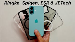 iPhone 16 Teal Color Unboxing  Spigen Ringke ESR amp JETech Magsafe Clear Cases Review [upl. by Noremak]