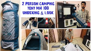 BEST BUDGET CAMPING TENT MH 100 UNBOXING amp LOOK I DECATHLON TENT 2 PERSON TENT I Quechua MH 100 [upl. by Nylirek]