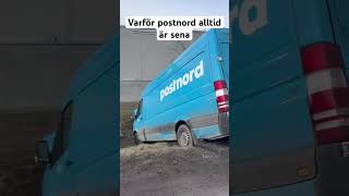 Postnord bil har kört ner i diket fördig roligt roligaklipp sverige [upl. by Eilagam230]