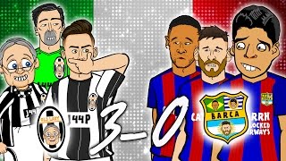 😲30 Juventus vs Barcelona😲 Champions League 2017 Quarter Final 1st Leg Parody [upl. by Begga323]