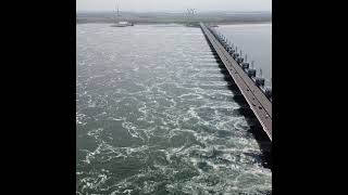 Oosterscheldekering from above [upl. by Nitsrik]