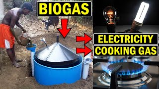 How to Generate Electricity from Biogas Plant at Home Electricity from Cow Dung with Gobar Gas [upl. by Abrahan152]