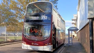 X37 route visual Lothian buses Granton Harbour  Crewe Toll [upl. by Akinwahs848]