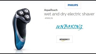 Philips AquaTouch wet amp dry electric shaver AT89016 unboxing [upl. by Ynatirb909]