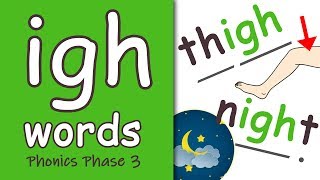 igh Words  Phase 3 Phonics [upl. by Sherrer737]