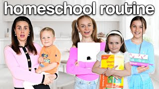 OUR HOMESCHOOL ROUTINE with 4 KIDS  Family Fizz [upl. by Drapehs413]