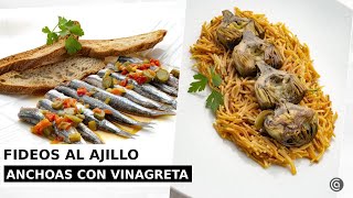 FIDEOS al AJILLO y ANCHOAS al VAPOR con vinagreta  Cocina Abierta de Karlos Arguiñano [upl. by Torr]