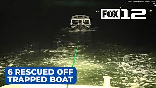 6 people rescued off trapped boat in Tillamook Bay [upl. by Serrell]