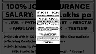 IT JOBS in TOP MNCs EnggArts Degree படித்தவர்கள் apply செய்யலாம் ktvschool job [upl. by Nymsaj]