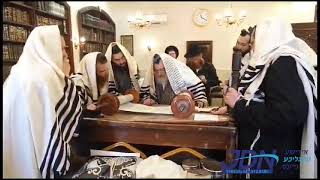 Toldos Aharon Rebbe Davening Shacharis in Teverya  Teves 5784 [upl. by Ecnerwal]