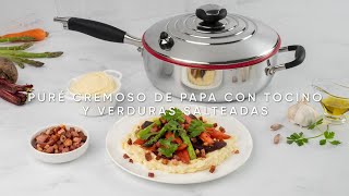 Puré Cremoso de Papa SIN HERVIR con Tocino y Verduras  🥓🥔 Receta Fácil al Estilo Royal Prestige® [upl. by Helli]