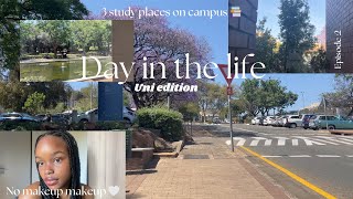 Day in the life 🤍no makeup makeup studying on campus [upl. by Aicertap]