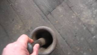 Hand Crushing ore with the Mortar and Pestle [upl. by Idorb]