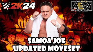 WWE 2K24 Samoa Joe Updated Moveset  Superstar Settings [upl. by Airamas]