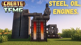 This Minecraft Create Mod Addon adds Steel Engines and Oil The Factory Must Grow [upl. by Ecnerolf]