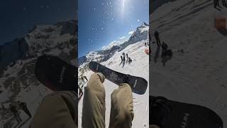 Flying with good vibes 💫💫 snowboarding ski freeride skiing mountains snowboard [upl. by Aerdnaed]