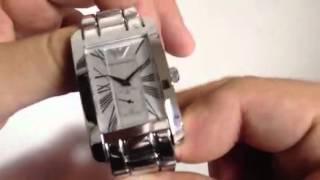 Mens Emporio Armani Classic All Silver Watch AR0145 [upl. by Cord171]