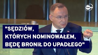 Prezydent broni neosędziów Komentarze polityków po wystąpieniu Andrzeja Dudy [upl. by Sheedy322]