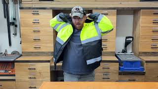 ProtectX Waterproof Class 3 Hi Vis Safety Winter Bomber Jacket for Men [upl. by Devaney143]