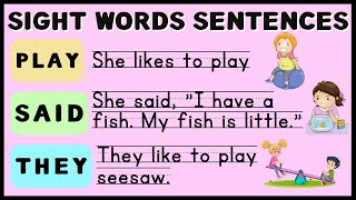 Sight Words Sentences  PLAY SAID THEY  Practice Reading  Teaching Mama [upl. by Gyimah775]