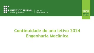 Apresentação do calendário da Engenharia Mecânica 2024 [upl. by Yor145]