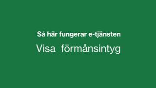 Så fungerar Försäkringskassans etjänst Visa förmånsintyg [upl. by Suoicerpal]