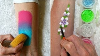 Learn how to use face paints sponges amp glitter  Face Painting Made Easy PART 2 [upl. by Rakia36]